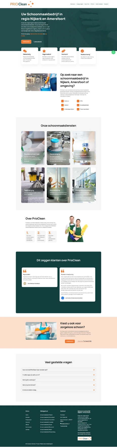 voor deze klant hebben wij een schoonmaakbedrijf website gemaakt